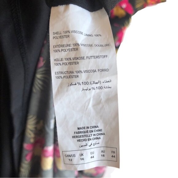 Michel Studio Dress US 12 Floral Party Dress Multi Black Pink Yellow Gre… - Picture 14 of 16